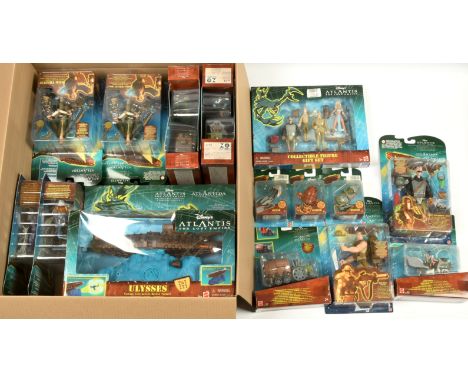 Quantity of Mattel Disney Atlantis The Lost Empire figures, playsets, vehicles, all within Good Plus to Excellent sealed pack