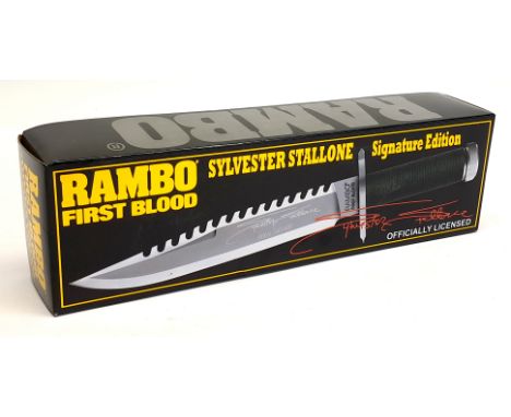 Hollywood Collectibles Group Rambo First Blood Sylvester Stallone Signature Edition Knife, LE 1785/10000. Near Mint, within G