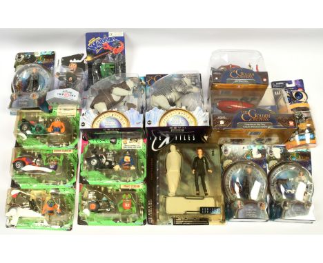 Quantity of TV &amp; Film related action figures, Includes Kenner Rat Fink, McFarlane Toys The X-files, Popco The Golden Comp