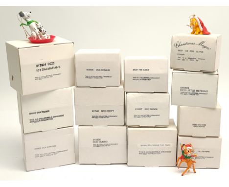 Grolier Disney Christmas ornaments, to include Christmas Magic Oliver, Bambi, 101 Dalmatians, Goofy, and others. most Good Pl