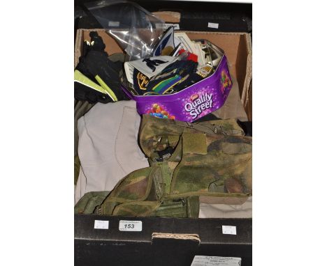 Army - cap badges, breeches. camouflage packs;  etc 