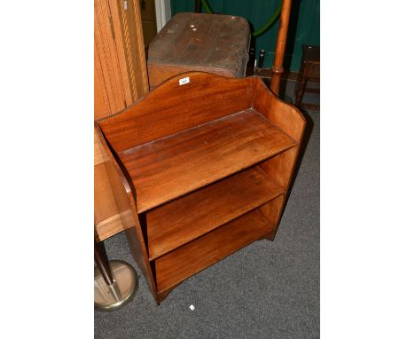 A late 19th century mahogany floor standing three shelf bookcase