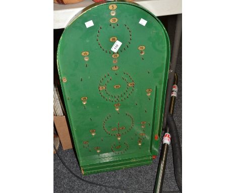 A Chad Valley bagatelle board, green painted