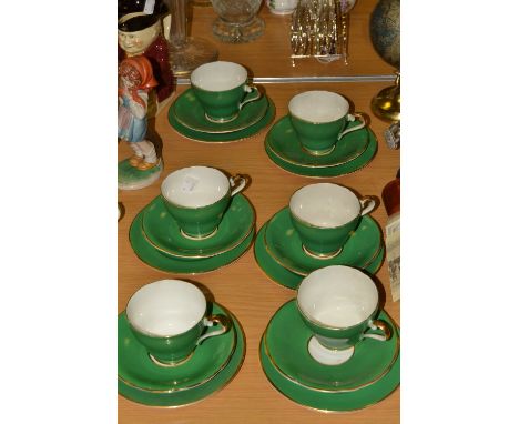 An Aynsley Green six setting part tea service inc cups, saucers, side plates (18)