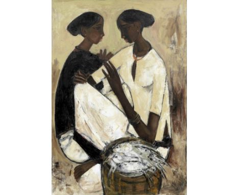 B. Prabha (Indian, 1933-2001)Two Fisherwomen signed and dated 1966 upper rightoil on canvas91.5 x 63.5cm (36 x 25in).Footnote