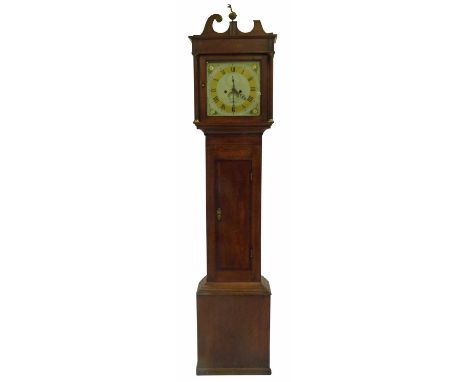 R. Preece, Hereford, longcase clock with 30 hour movement, striking on single hemispherical bell, white painted square dial c