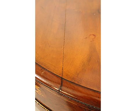 Victorian walnut credenza, "D" shaped top, central single panel door with floral inlay motif, flanked by columns decorated wi