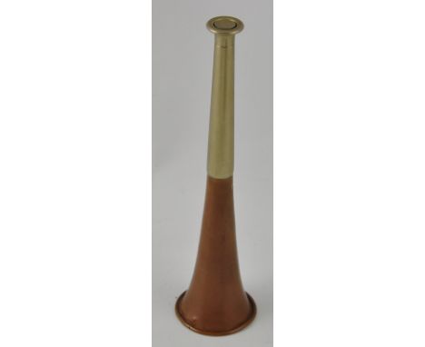 A 1930s Dunhill copper and silver plated hunting horn table lighter 