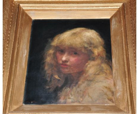 Joseph Mordiecai, (1851-1940) British, Portrait of a young girl, oil on canvas, 38 x 30cm