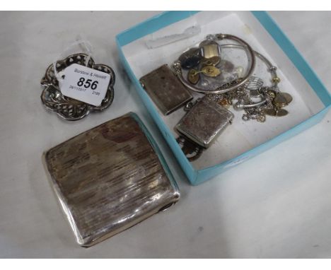 Silver cigarette case &  2 vestas etc