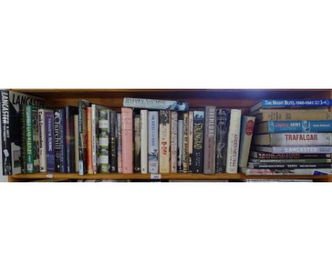 Shelf of hardback novels & wartime histories