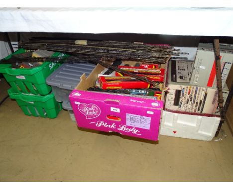 Hornby 00 gauge plastic model railway set with accessories, track, train memorabilia etc