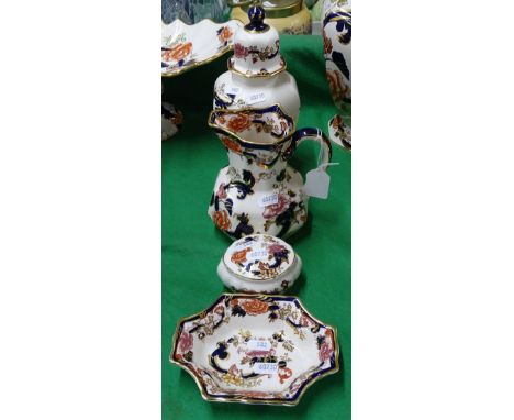 Masons Mandalay jar and cover, jug, trinket box and dish