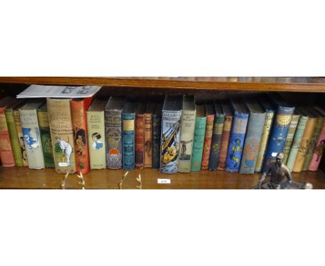 Shelf of early 20th century children's books