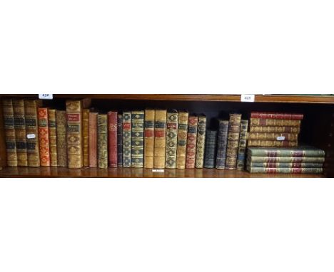 Shelf of Victorian & other leather bound books