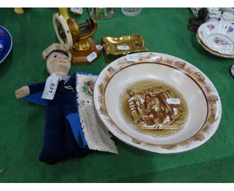 First World War Bairnsfather dish, nutcracker, sailor doll, etc.