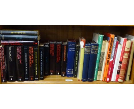 Shelf of English topographical books etc