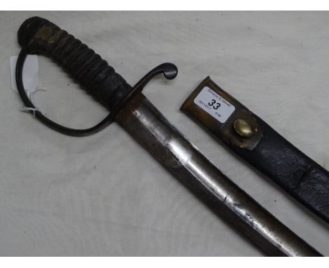 A 19th century short sword with shagreen grip and scabbard