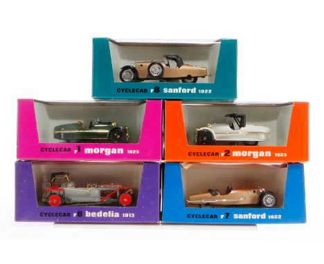 5 Brumm Modellfahrzeuge 1, 2, 6, 7 und 8, Maßstab 1:43, Alterungsspuren, je im leicht besch. OK, Z 2