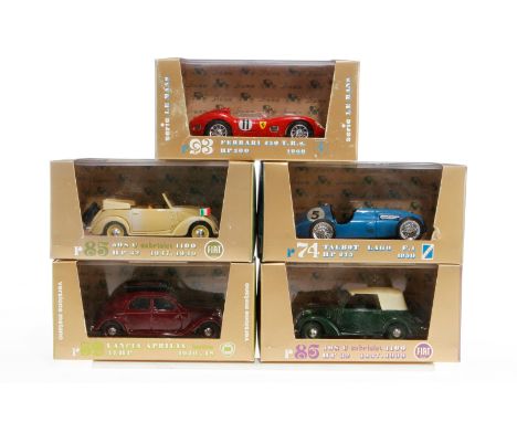 5 Brumm Modellfahrzeuge 59, 74, 85, 86 und 93, Maßstab 1:43, Alterungsspuren, je im OK, Z 2