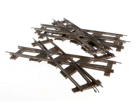3 Märklin Kreuzungen 1611 K, Spur 1, uralt, Uhrwerk/Dampf, Alterungsspuren, Z 3