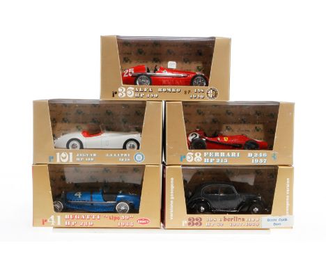 5 Brumm Modellfahrzeuge 33, 36, 41, 68 und 101, Maßstab 1:43, Alterungsspuren, je im OK, Z 2