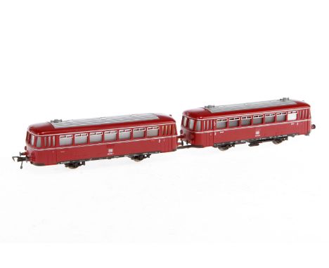 Fleischmann Schienenbus mit Anhänger, Spur H0, rot, Alterungsspuren, Z 3