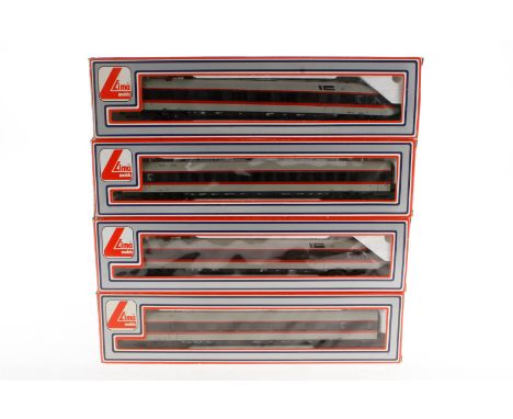 Lima Triebzug ”IC” 201075, 201076, 201077 und 201078, Spur H0, 4-teilig, grau/rot/schwarz, Alterungsspuren, je im tw besch. O