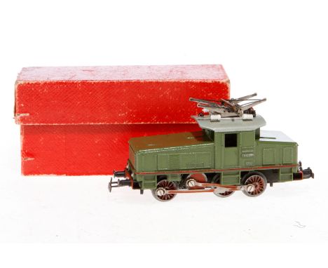 Piko E-Lok ME 2201/K, Spur H0, lindgrün, mit automat. Kupplung, Alterungsspuren, im Karton, Z 3