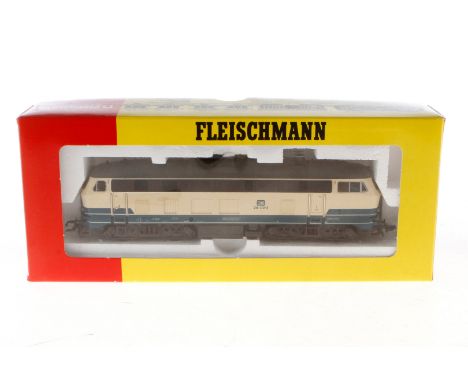 Fleischmann Diesellok ”218 413-3” 4233, Spur H0, creme/türkis, Alterungsspuren, OK, Z 3