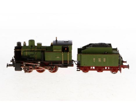 Fleischmann C-Schlepptenderlok ”TWE”, Spur H0, grün/schwarz, Alterungsspuren, Z 3