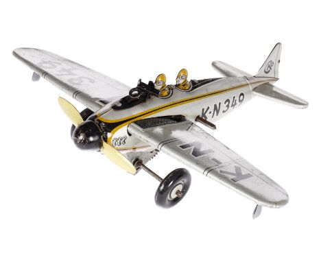 Kellermann Militärflugzeug ”K-N 349”, CL, Uhrwerk intakt, L 18, Z 2