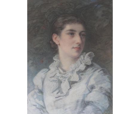 GUIDO BACH (1828-1905) PORTRAIT STUDY Signed and dated 1882, watercolour and pencil 51 x 38cm. ++ Fading and some foxing; a f