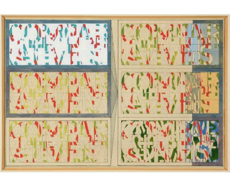 •TOM PHILLIPS, CBE, RA (b.1937) COMPARATIVE STUDIES IN PERSEVERATION, 1968 Signed, inscribed with title and dated IV/LXVIII, 