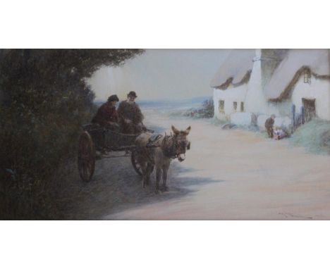 JOHN WHITE (1851-1933) GOING TO MARKET Signed and dated 1916, watercolour and bodycolour 26 x 49.5cm. ++ Some light-staining