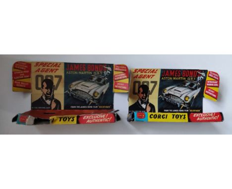 Vintage 1965 James Bond Corgi DB5 boxes.