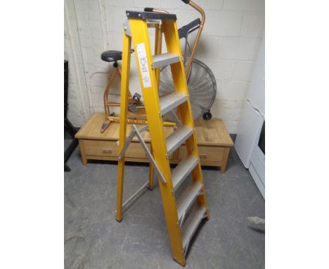 A folding step ladder 