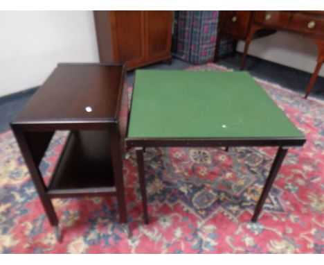 A flap-sided trolley and a baize topped card table