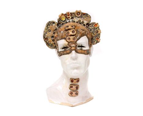 *Kobron (Iwo Rynkiewicz) (Polish, b.1970) Head ceramic sculpture, signed on base 34cm high *Artist's Resale Right may apply t