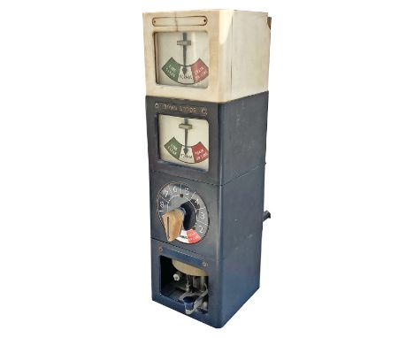 BR modular Penguin block instrument with an 11 position rotary switch beneath bottom indicator. Plated DOWN GOODS .