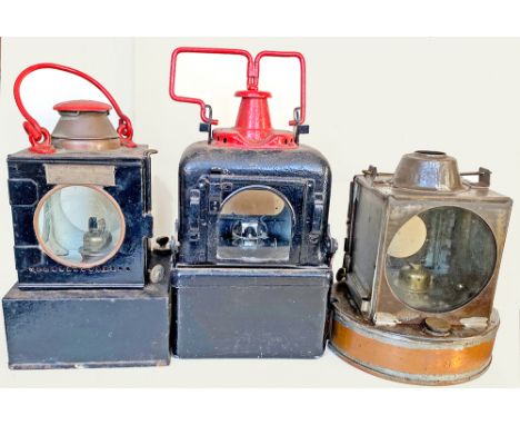 BR W Signal Lamp complete with interior together with an LNER Lamp Interior and a BRM Lamp Interior, both with brass Lamp Man