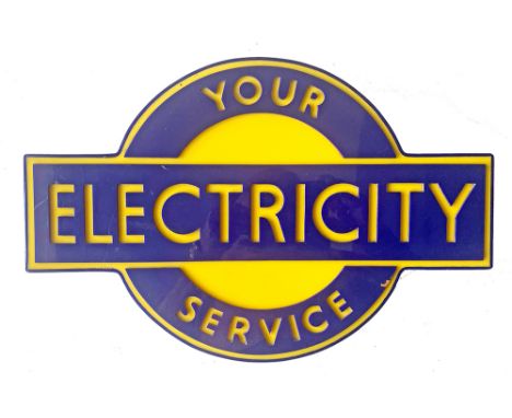 Advertising Light Box YOUR ELECTRICITY SERVICE. Southern Railway Target shape measuring 18in x 12in x 2.75in deep. Hardboard 
