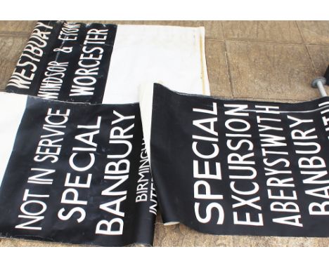 DMU Destination Blinds, quantity 3 linen. One on original metal roller approximately 21 feet in length in very good condition
