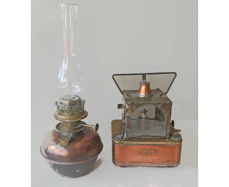 Brass Signal Box Lamp with burner and glass. A bit knocked but a nice example nevertheless. Together with a BR(M) Signal Lamp
