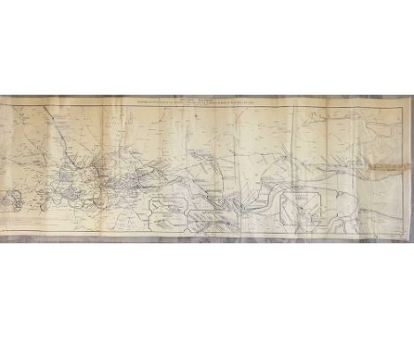 Midland Railway Diagram of Distances in the London Area and on the London Tilbury &amp; Southend Section. Measuring 60in x 20