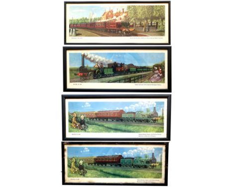  Carriage Prints qty 4 Hamilton Ellis comprising: North Staffordshire Railway, Stone Junction; Express Mail Train of the Lond