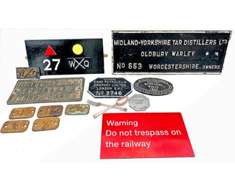 A selection of Wagonplates etc to include: Midland Yorkshire Tar Distillers Oldbury Worcestershire; Return Empty To Ditton Sl