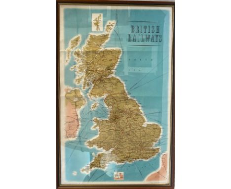 BR D/R Poster, British Railways Map, in a low cost frame.