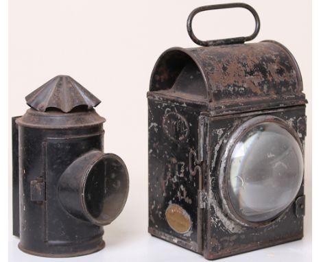 LPTB Lorry Lamp complete with slide-out reservoir and unmarked burner. Plated on the side with LPTB and also the makers name 