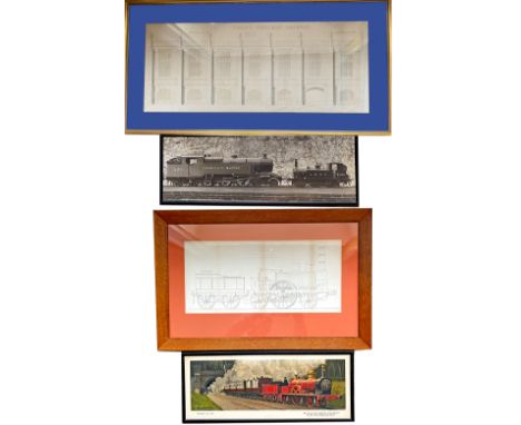 GWR framed Drawing of the original Bristol Temple Meads facade, measuring 42in x 21.5in overall. Together with a framed Hamil